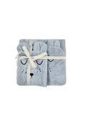 Okrycia kąpielowe dla dzieci - Alvi Ręcznik z kapturkiem + myjka frotte Faces jasnoniebieski - miniaturka - grafika 1