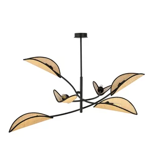 Emibig LOTUS 6 BLACK/RATTAN 1108/6 lampa sufitowa żyrandol oryginalny Design abażury 1108/6 - Lampy sufitowe - miniaturka - grafika 2