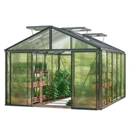 Szklarnie ogrodowe - GFP szklarnia Asteria 23 Premium 311x385 cm - grube panele poliwęglanowe ok. 16 mm - kolor: antracytowy - miniaturka - grafika 1