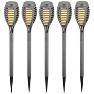 Lampy ogrodowe - Saska Garden Saska Garden pochodnia solarna tańczące płomyki 5sztuk 12 LED SMD 7,5x7,5x46,5CM 1039909 - miniaturka - grafika 1