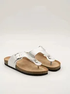 Klapki i japonki damskie - Bellucci Japonki w kolorze srebrnym - miniaturka - grafika 1