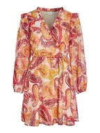 Sukienki - Vila Damska sukienka letnia Vifalia Fine V-Neck L/S, Love Potion/Aop:fine, 44 - miniaturka - grafika 1