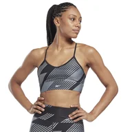 Biustonosze - Damski Stanik sportowy REEBOK WOR TRAIN AOP BRA HT4932 – Czarny - miniaturka - grafika 1