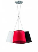 Lampy sufitowe - Lampa wisząca Rossa 3 x 40 W E27 czarna/czerwona/biała - miniaturka - grafika 1
