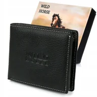 Portfele - Portfel skórzany męski duży czarny Wild Horse RFiD - miniaturka - grafika 1