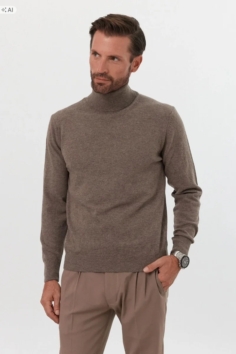GŁADKI MĘSKI SWETER GOLF W KLASYCZNYM STYLU M 5IA