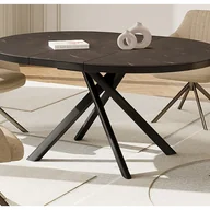 Stoły - Rozkładany stół jadalniany dla 4-6 osób z ceramiki, MDF i metalu - Efekt brązowo-szarego marmuru - FEROLA - miniaturka - grafika 1