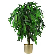 Sztuczne drzewka - Leaf Design UK sztuczna realistyczna roślina mango/drzewo zielone złoto, 100 cm, AZ-MANGO - miniaturka - grafika 1