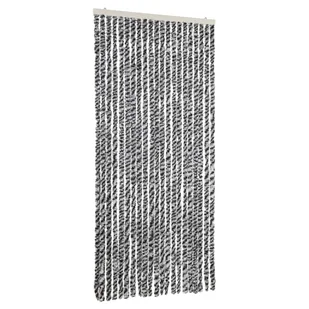 vidaXL Zasłona na muchę szara, czarna i biała 90x220 cm szenilowa - Zasłony - miniaturka - grafika 1