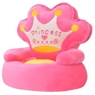 Fotel dla dzieci PRINCESS, pluszowy, różowy - Fotele i pufy dla dzieci - miniaturka - grafika 1