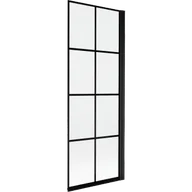 Parawany nawannowe - Mexen Mist parawan nawannowy 1-skrzydłowy prawy 70 x 150 cm, czarna kratka, czarny - 8A9-070-001-70-77-P - miniaturka - grafika 1