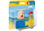 Figurki dla dzieci - Playmobil Pracownik budowlany z taczką 6961 - miniaturka - grafika 1