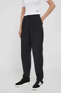 Spodnie damskie - Calvin Klein spodnie damskie kolor czarny proste high waist - miniaturka - grafika 1