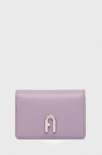 Furla portfel skórzany damski kolor fioletowy - Portfele - miniaturka - grafika 1