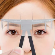 Wyposażenie studia tatuażu - TEMU 1 Szt. Linijka Do Brwi Microblading, Linijka Do Brwi Ze Stali Nierdzewnej, Linijka Lekki, Przenośny 3-punktowy Przyrząd Do Pomiaru Brwi - miniaturka - grafika 1