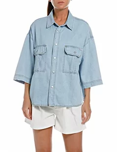 Replay Koszula damska W2293, 010 Light Blue, M, 010 Light Blue, M - Koszule damskie - miniaturka - grafika 1