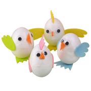 Wielkanoc - Zestaw dekoracji kreatywnych "kurczaki" (jajka x4, materiałowe elementy do zdobienia) - miniaturka - grafika 1