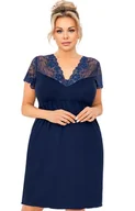 Piżamy damskie - Damska koszula nocna plus size granatowa Livia, Kolor granatowy, Rozmiar 3XL, Donna - Primodo.com - miniaturka - grafika 1