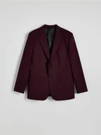 Kurtki męskie - Reserved - Marynarka slim fit z wiskozą - bordowy - miniaturka - grafika 1
