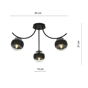 Emibig Boston lampa sufitowa 3-punktowa czarna/transparentna 1111/3 - Lampy sufitowe - miniaturka - grafika 4