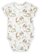 Body dla niemowląt - Niemowlęce body bawełniane z krótkim rękawem sarenki kremowe Nicol,r.80 - miniaturka - grafika 1