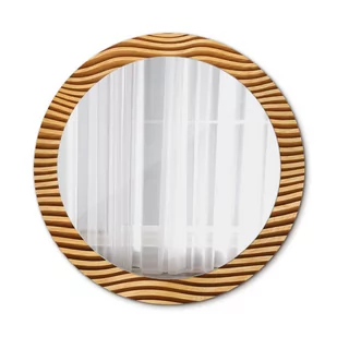 Nowoczesne Lustro do Łazienki Drewniana fala 80cm - Lustra - miniaturka - grafika 1