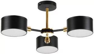 MLAMP Abazurowa LAMPA sufitowa ELM3020/3 BL TR MLAMP metalowa OPRAWA molekuły czarne złote ELM3020/3 BL TR - Lampy sufitowe - miniaturka - grafika 1