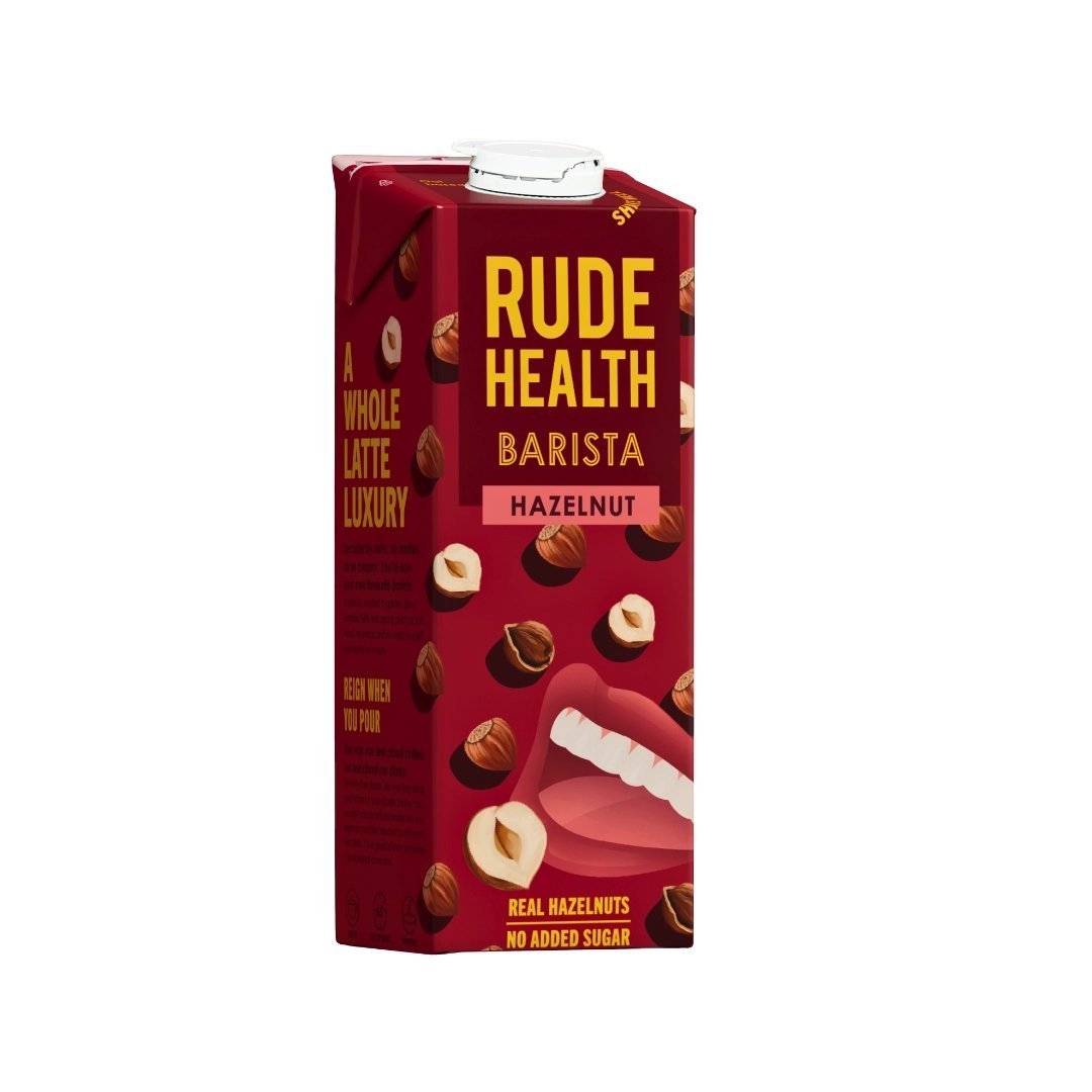 Rude Health Barista Hazelnut 1L – napój z orzechów laskowych do kawy, mleko roślinne barista, bez cukru