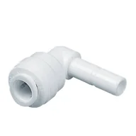 Akcesoria hydrauliczne - ATEU0404W - Kolanko króciec x 1/4" pod przewód - kolor biały - miniaturka - grafika 1