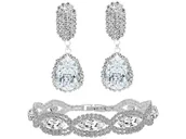 Zestawy biżuterii dla kobiet - Królewski Komplet Biżuterii Białe Cyrkonie - miniaturka - grafika 1