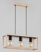 Lampy sufitowe - Alfa Pako 62285 lampa wisząca zwis 3x60W E27 drewno/czarna - miniaturka - grafika 1