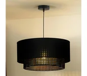 Lampy sufitowe - Duolla - Żyrandol na lince BOHO RATTAN 1xE27/15W/230V śr. 45 cm czarny - miniaturka - grafika 1