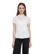 Koszulki i topy damskie - Damski top Vistasia S/S Lace Noos, biały (CLOUD DANCER), XS - miniaturka - grafika 1