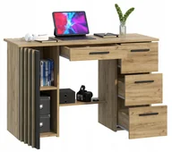 Biurka - Biurko komputerowe loft z lamelami nowoczesne Montana B120 Dąb Craft Czarny - miniaturka - grafika 1