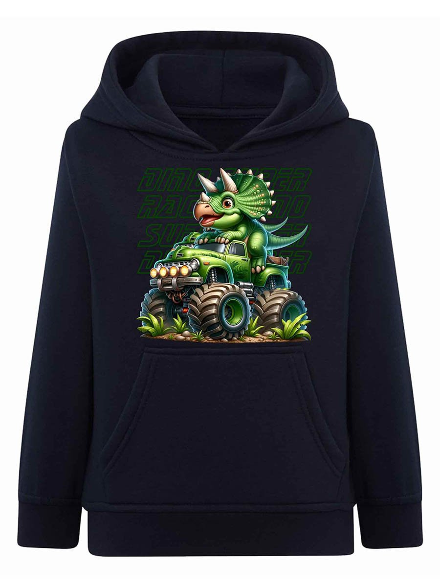 Chłopięca bluza z kapturem Dino super racer granatowa Tup Tup