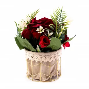 Kwiat W Doniczce Kompozycja Roślin Różne Kolory - Sztuczne kwiaty - miniaturka - grafika 1