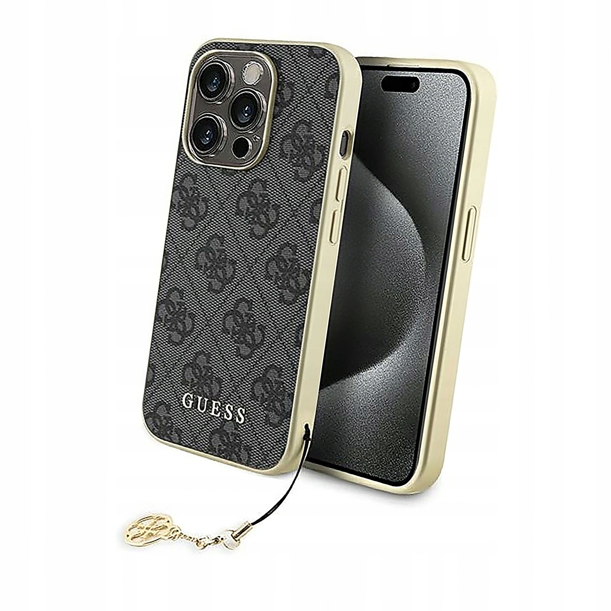 Plecki Etui Guess 4G Charms Collection do iPhone 15 Pro szare
