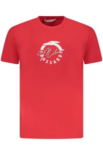 TRUSSARDI MĘSKA KOSZULKA Z KRÓTKIM RĘKAWEM CZERWONA - Koszulki męskie - miniaturka - grafika 1