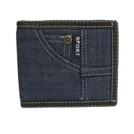 Portfele - Portfel Młodzieżowy Sportowy Jeans Ciemny Granat Dh-303 - miniaturka - grafika 1