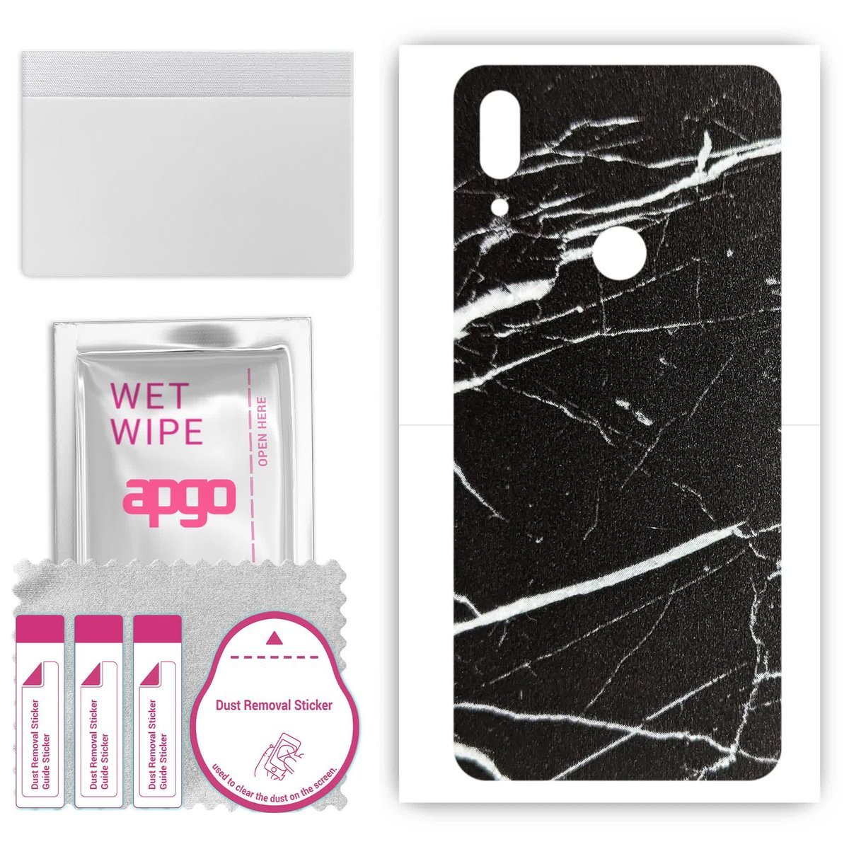 Folia naklejka skórka strukturalna na TYŁ do Huawei P Smart Z - Marmur Ciemny - apgo SKINS