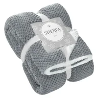 Narzuty - Grafitowy Koc Narzuta z Mikrofibry Baranek 150x200 Sherpa - miniaturka - grafika 1