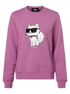 Bluzy damskie - KARL LAGERFELD - Damska bluza nierozpinana, lila - miniaturka - grafika 1