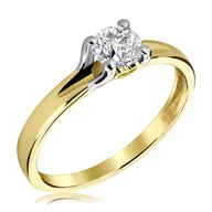 Pierścionki - Pierścionek zaręczynowy dwukolorowy z brylantem i sercem 0.48 ct - WB-20-50 - miniaturka - grafika 1