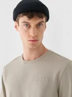 Koszulki męskie - Męski t-shirt basic Outhorn OTHWAW24TTSHM2436 - beżowy - miniaturka - grafika 1