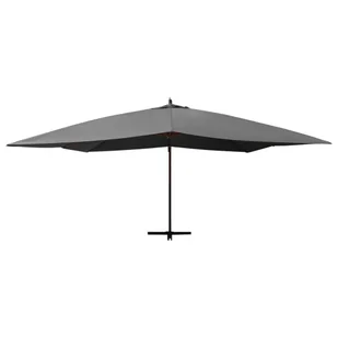 Wiszący parasol z drewnianym słupkiem, 400x300 cm, antracytowy - Parasole ogrodowe - miniaturka - grafika 4