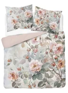 Pościel - Pościel 3D z mikrofibry z akwarelowymi różami w pudrowych tonach – 160x200 cm – Visuale 3D - miniaturka - grafika 1