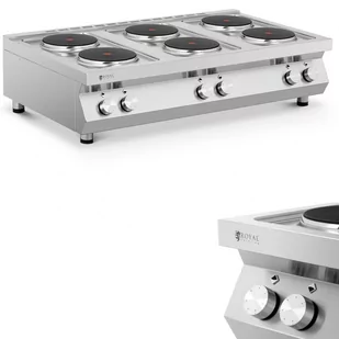 Royal Catering Kuchenka elektryczna - 6 palników - 6 x 2600 W - RC-ECP6T RC-ECP6T - Piece, kotły  i płyty grzejne gastronomiczne - miniaturka - grafika 1