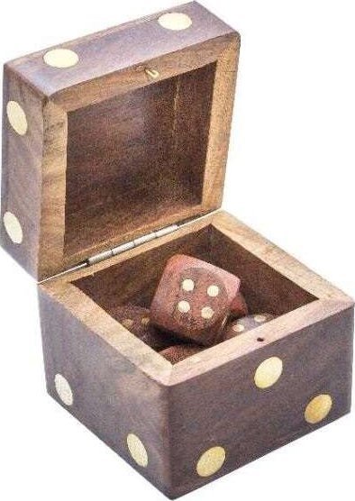 Giftdeco Małe drewniane kości do gry w pudełku G150AZ