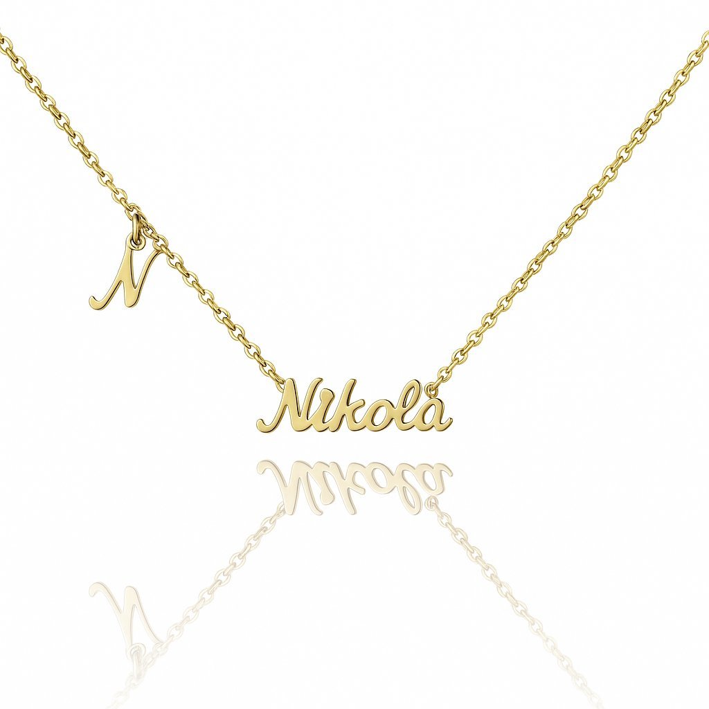 Naszyjnik Name IT [Imiona: Nikola] Złota Celebrytka Stal PVD 316L Prezent dla Niej