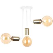 Lampy sufitowe - KET Modernistyczna LAMPA sufitowa metalowa OPRAWA loftowa biała złota KET1168 - miniaturka - grafika 1